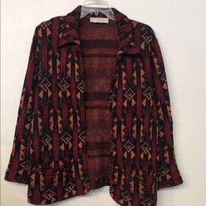 French Rags Textured Knit Sweater in Red and Black